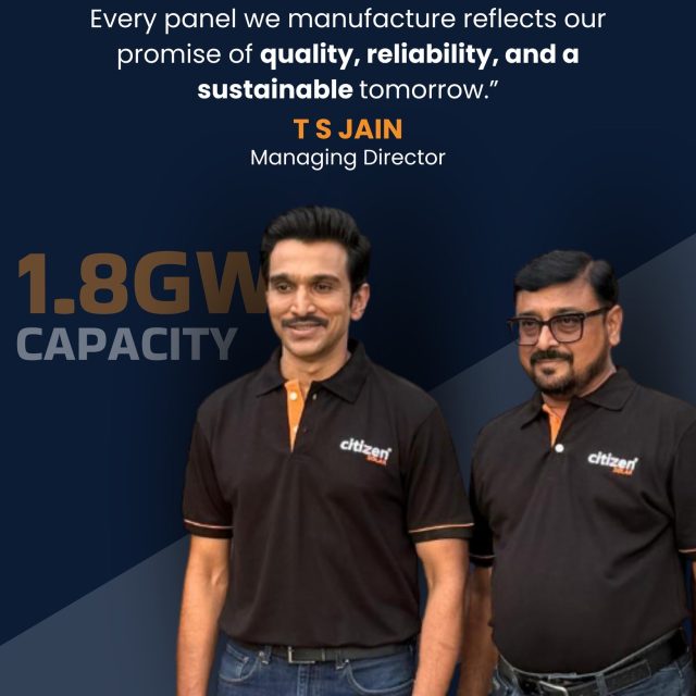 Powering India with trust, innovation, and sustainability ☀️

With a strong 1.8 GW capacity, we’re not just manufacturing solar panels - we’re building a cleaner, brighter future.

Every panel reflects our commitment to quality, reliability, and a sustainable tomorrow.

#CitizenSolar #SolarIndia #RenewableEnergy