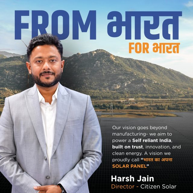 Not just solar panels - a commitment to India’s brighter, cleaner tomorrow.
Proudly building “Bharat ka Apna Solar Panel.” 🇮🇳

#FutureOfEnergy #SustainableIndia #CitizenSolar