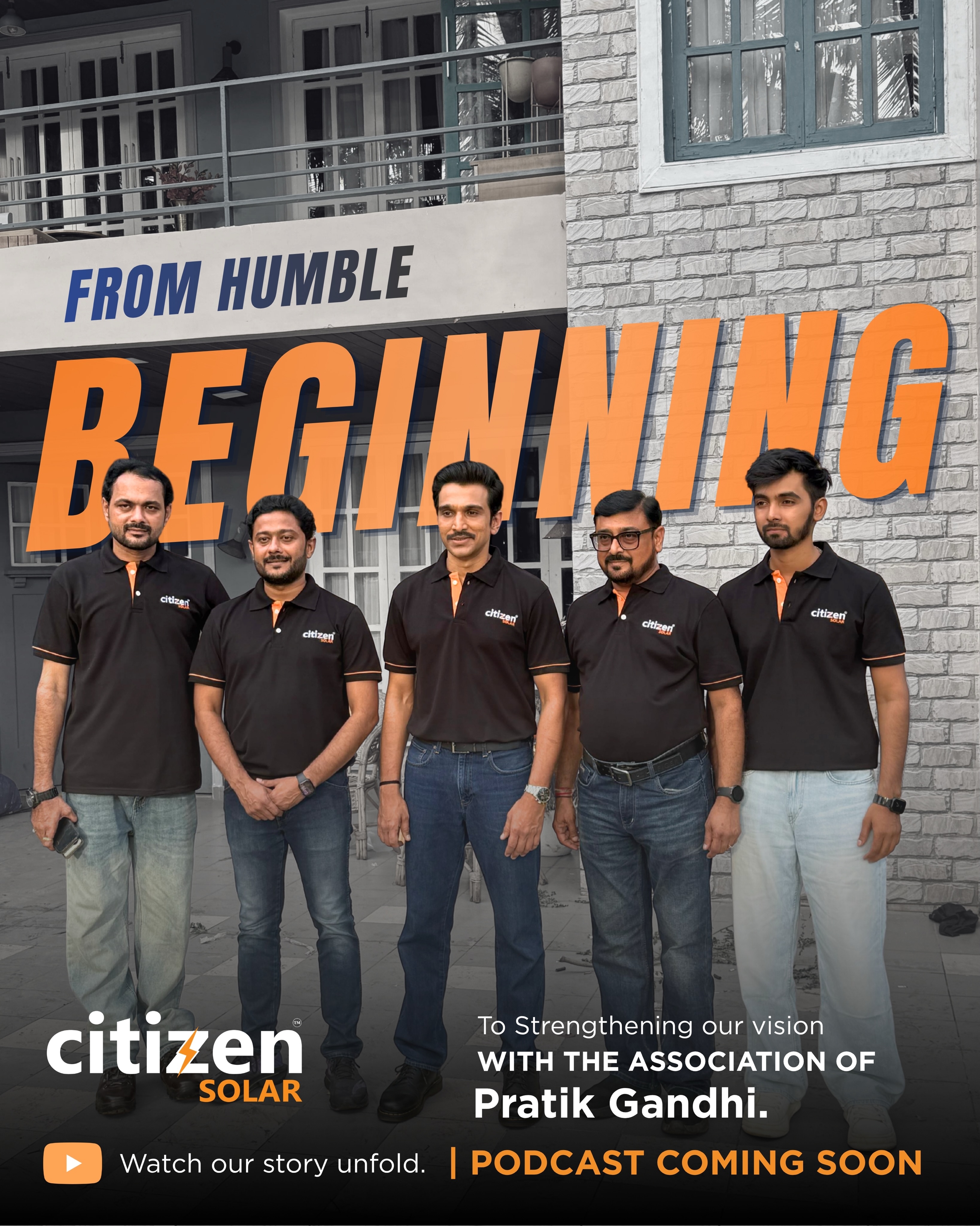 What does it take to bring a vision to life? ⚡🎙️

From the first Installation to welcoming Pratik Gandhi as the Brand Ambassador of Citizen Solar
 - this podcast uncovers the complete journey behind the association.

Podcast by Sanjay Raval, we dive into the story, the mindset, the challenges, and the vision that made it possible.

A real conversation about branding, belief, and building something meaningful.

Podcast coming soon. Stay tuned 🔥

#CitizenSolar #PratikGandhi #BrandAmbassador #PodcastComingSoon
