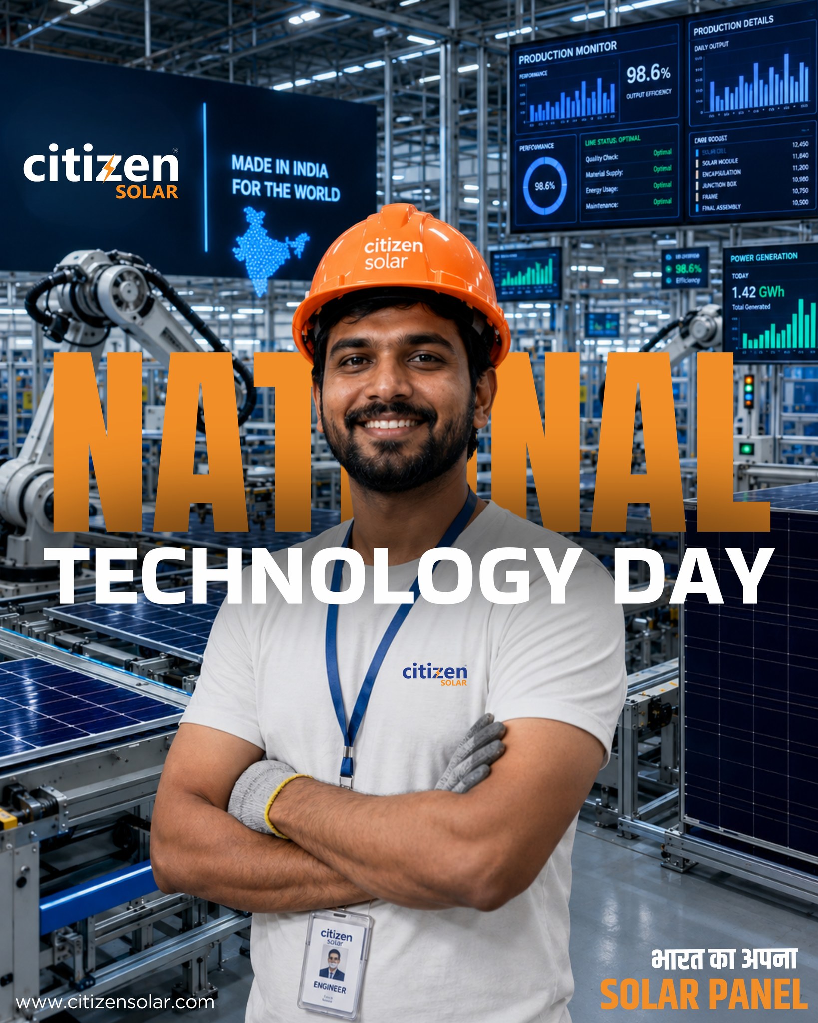 Powering the future with innovation, automation, and clean energy ☀️⚡
Welcome to the new era of solar manufacturing with Citizen Solar 🇮🇳

Where cutting-edge technology meets sustainable vision - building smarter energy solutions for tomorrow. 🌍🔋

#CitizenSolar #SolarEnergy