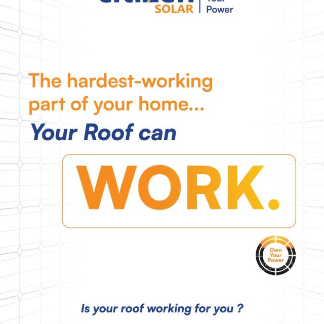 Your roof has been protecting your home for years.
Isn't it time it started powering it too?

Your roof isn't just empty space. It's one of the most valuable assets your home already has—capable of generating clean energy, creating long-term value, and giving you greater control over your power.

Make it work.
Own Your Power.
.
.
.
#CitizenSolar #OwnYourPower #EnergyCitizens #EnergyIndependence