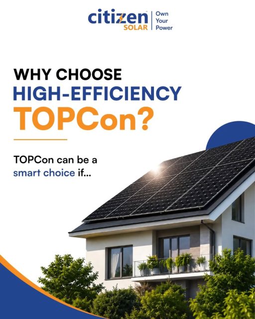 Is TOPCon the right solar technology for your roof? 

If you want more power from the same rooftop space, higher module efficiency and better performance in hot conditions, N-Type TOPCon technology could be the right choice for you.

But the best solar solution depends on your roof, your energy needs and your goals.

 Not sure if TOPCon is right for you?
Get a FREE Solar Consultation today and find the right solar solution for your rooftop.

📞 Call +91 8000 111 222
.
.
.
#TOPCon #MonoPERC #CitizenSolar #OwnYourPower #SolarPanels